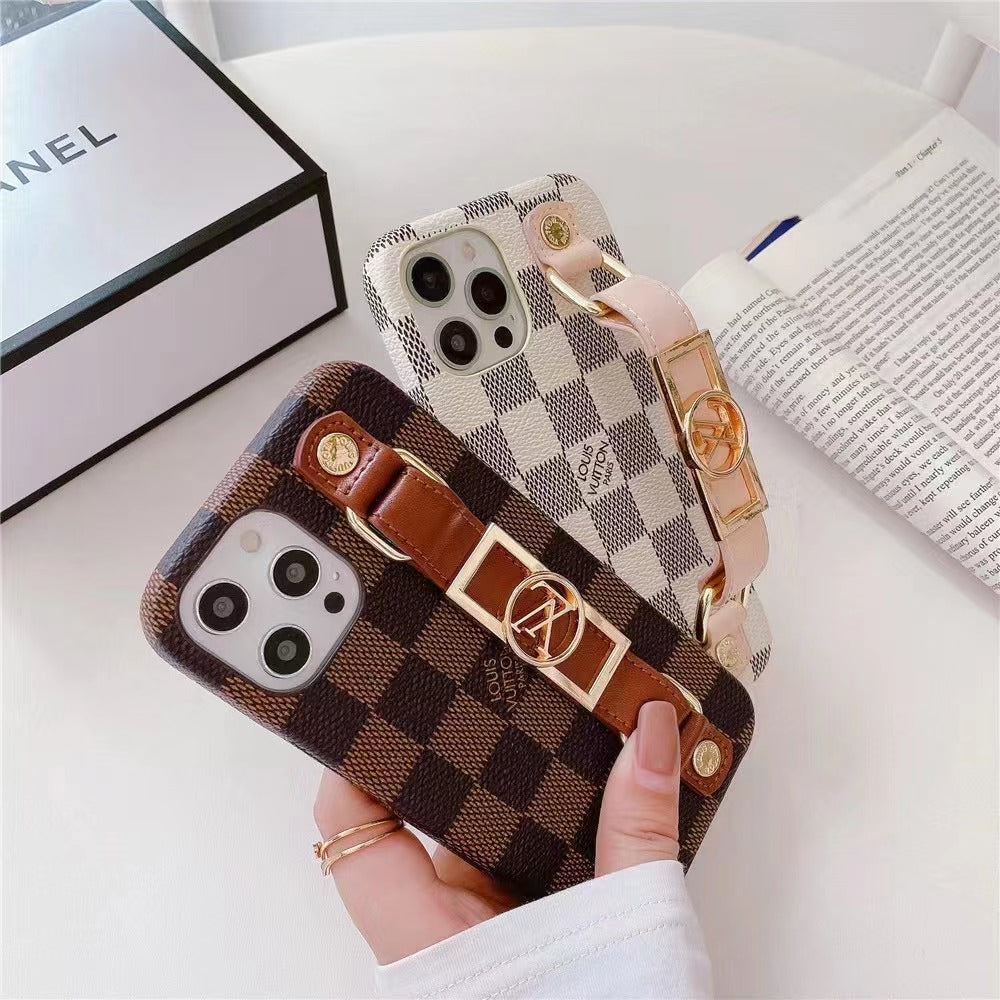 LUXURY LEATHER WRIST BAND IPHONE CASE