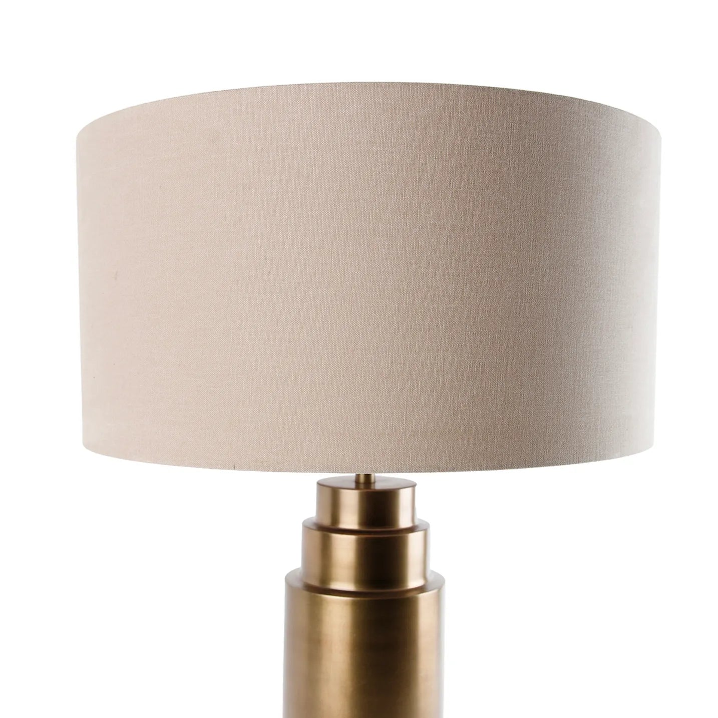 Tischlampe Bronze mit Stoffschirm in Hellbraun- Bruut