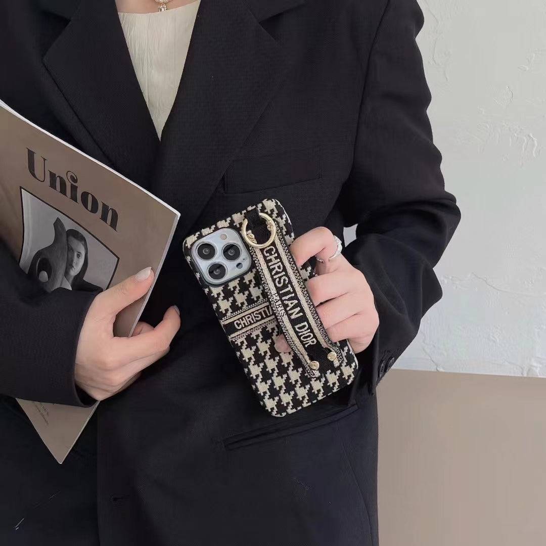 Phone Case with Hand Strap for iPhone Fashion Fabric