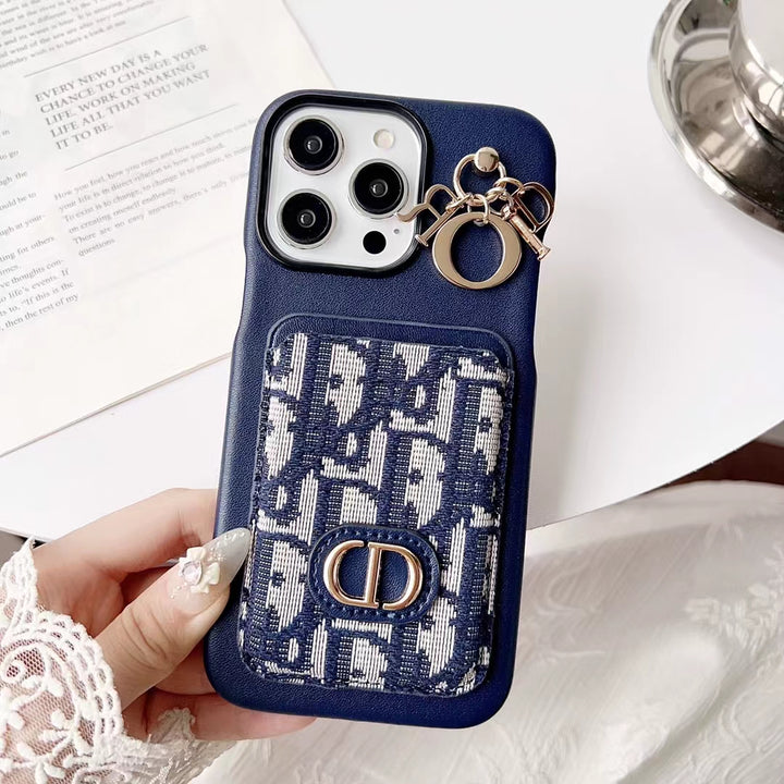 Luxury iPhone Case with Pocket Card Holder & Chain