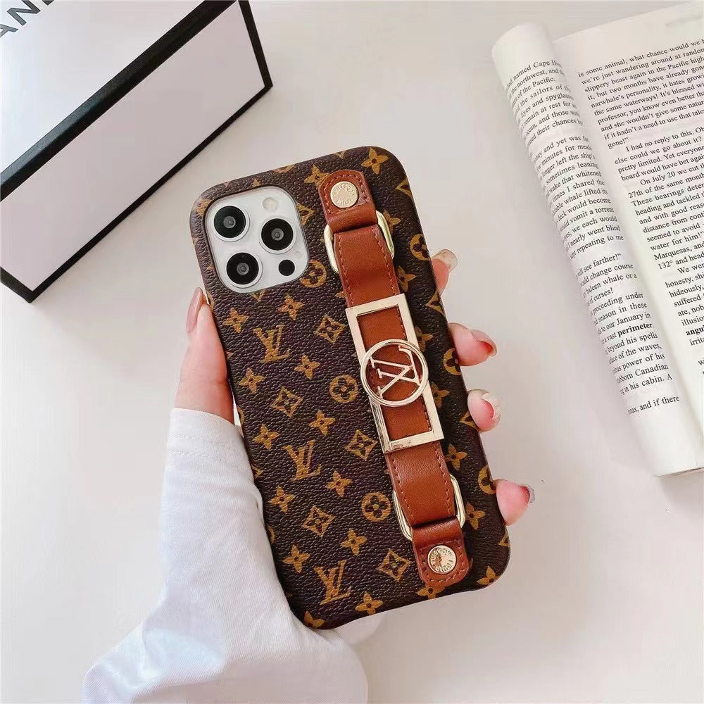 LUXURY LEATHER WRIST BAND IPHONE CASE