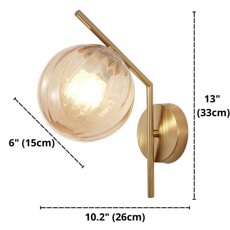 Faulkner - Moderne Glas-Globus Wandleuchte