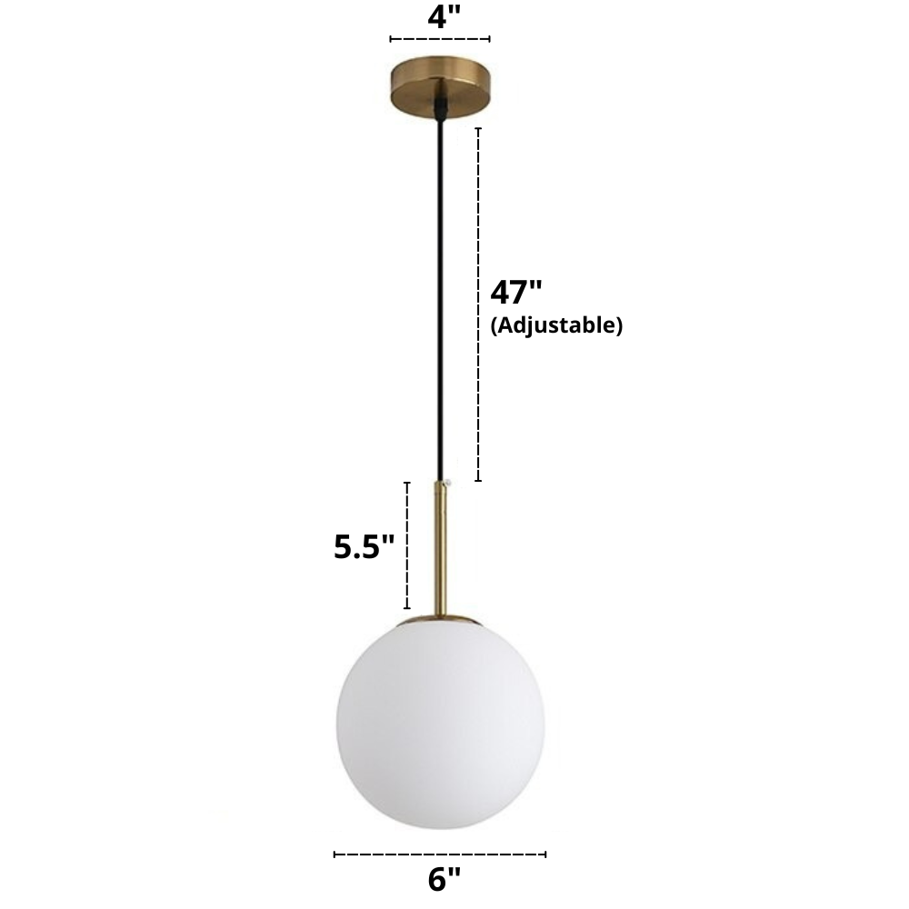 Moderne Frosted Glass Globe Pendelleuchten