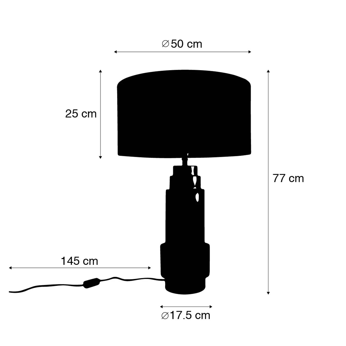 Tischlampe Bronze mit Stoffschirm in Hellbraun- Bruut