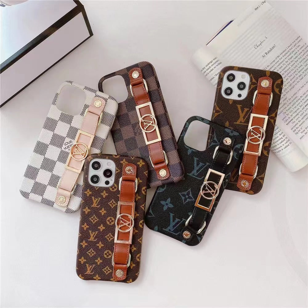 LUXURY LEATHER WRIST BAND IPHONE CASE