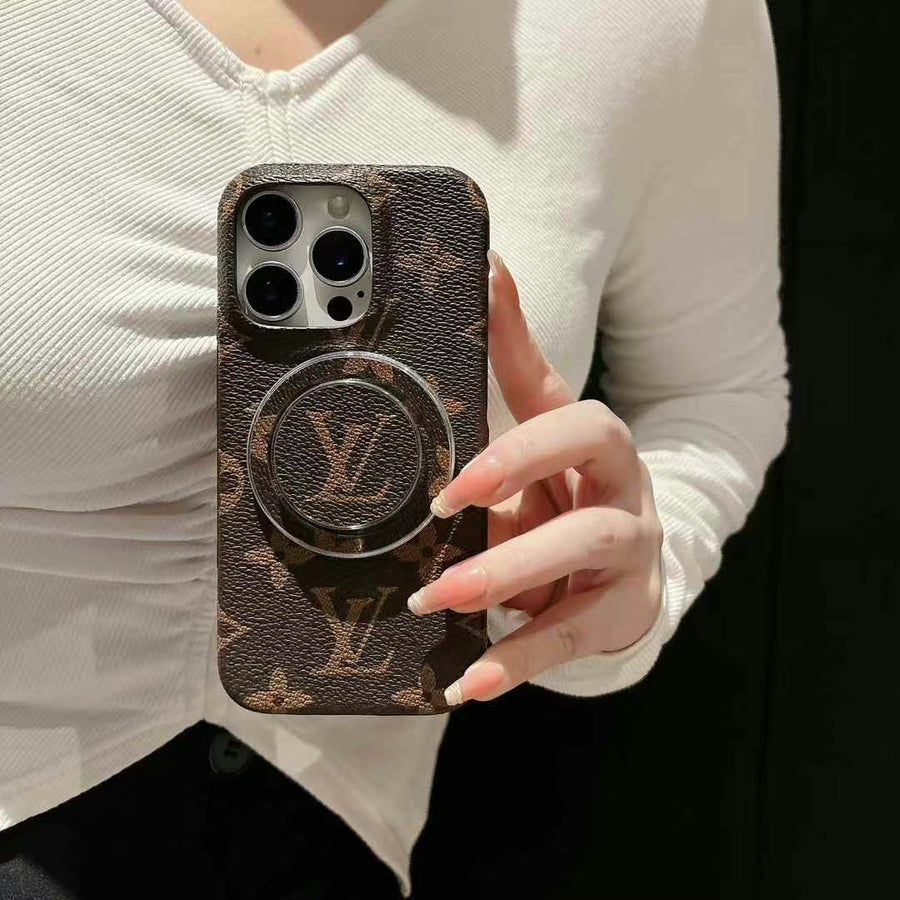 Luxury Monogram Magnetic Ring Phone Case
