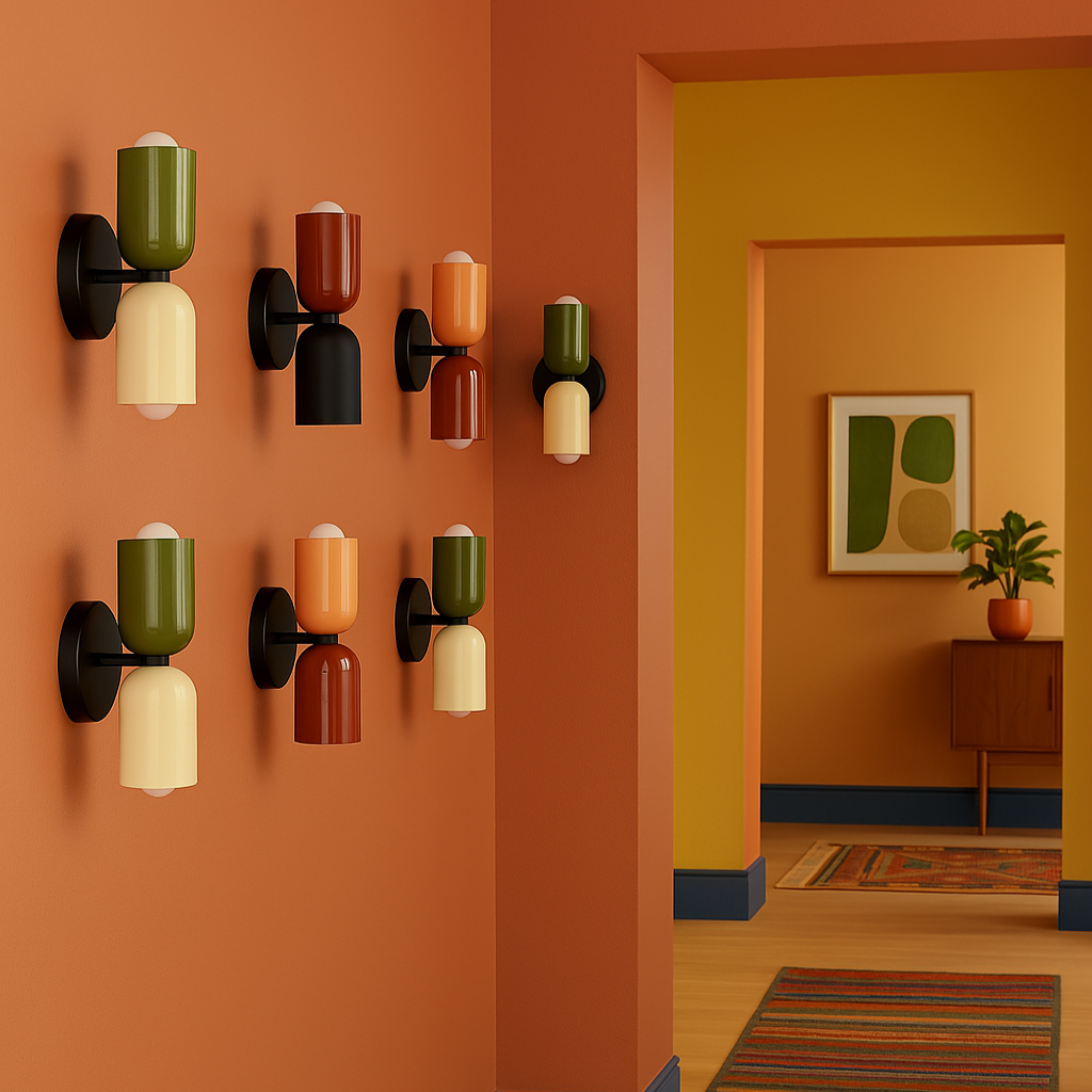 Bunte Minimalistische Zwei-Birnen-Wandlampe
