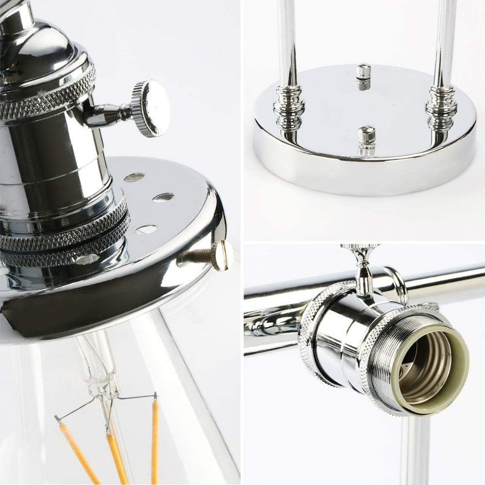 Drei-Birnen Deacon Glas-Globus Wandleuchte