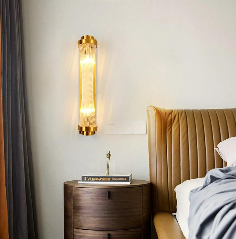 Moderne Glas-Säulen-Wandleuchte