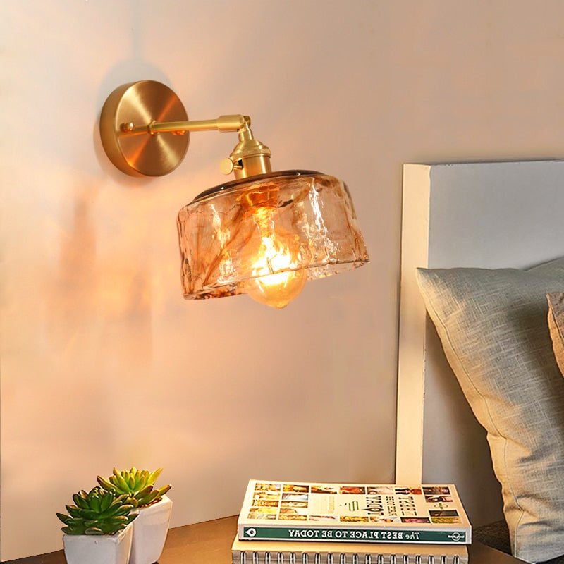 Vintage Handgeblasene Glas-Wandlampen