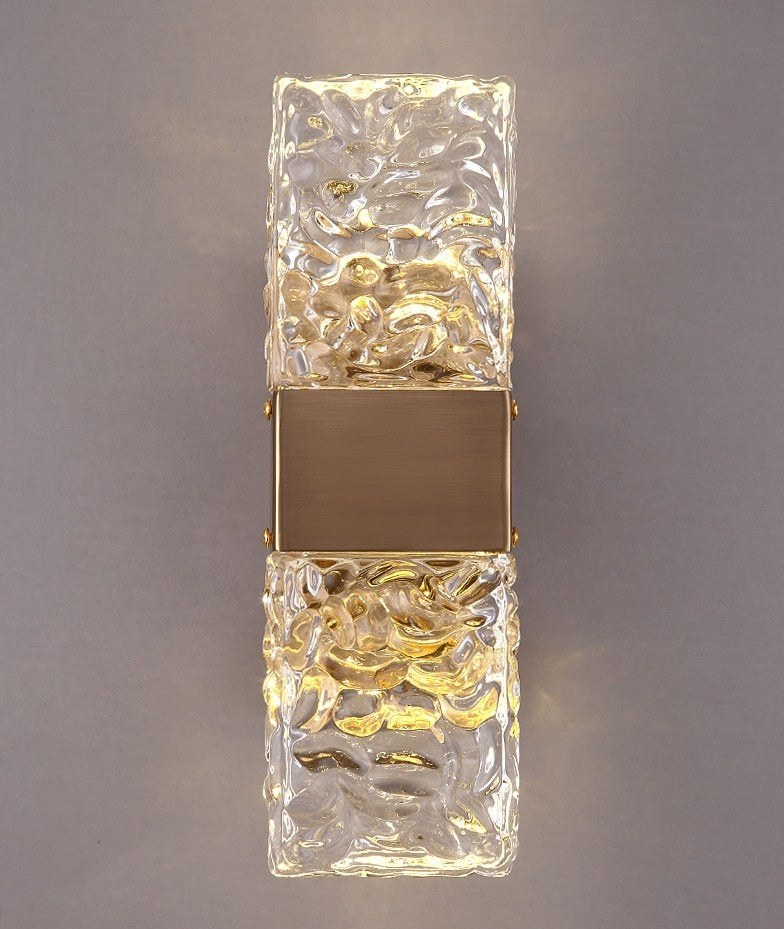 Roma - Textured Glass Crystal Wall Sconce