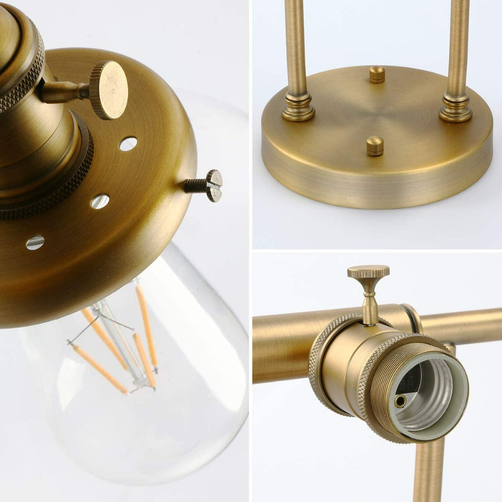 Drei-Birnen Deacon Glas-Globus Wandleuchte