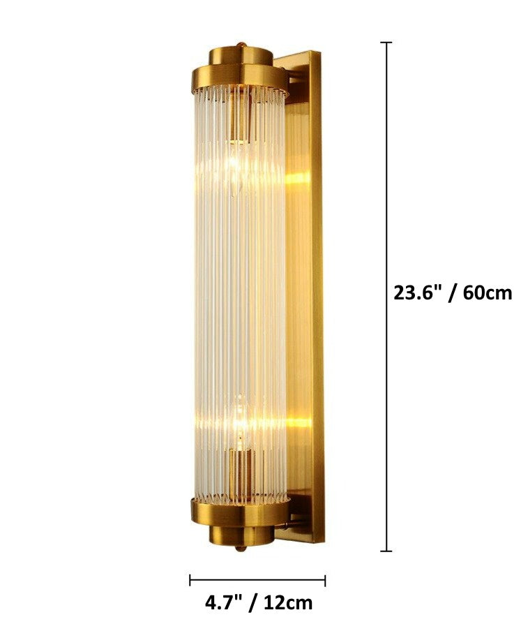 Moderne Glas-Säulen-Wandleuchte