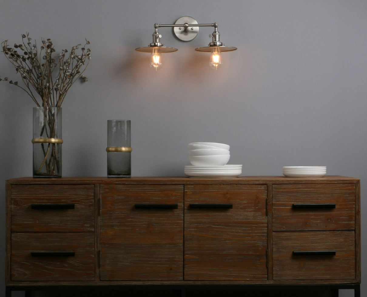 Zwei-Birnen Jaime Vintage-Wandlampe