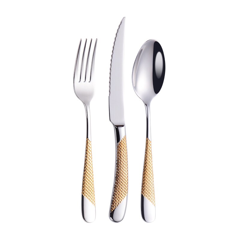 Moderne Silberbesteck-Set mit Strukturgriffen