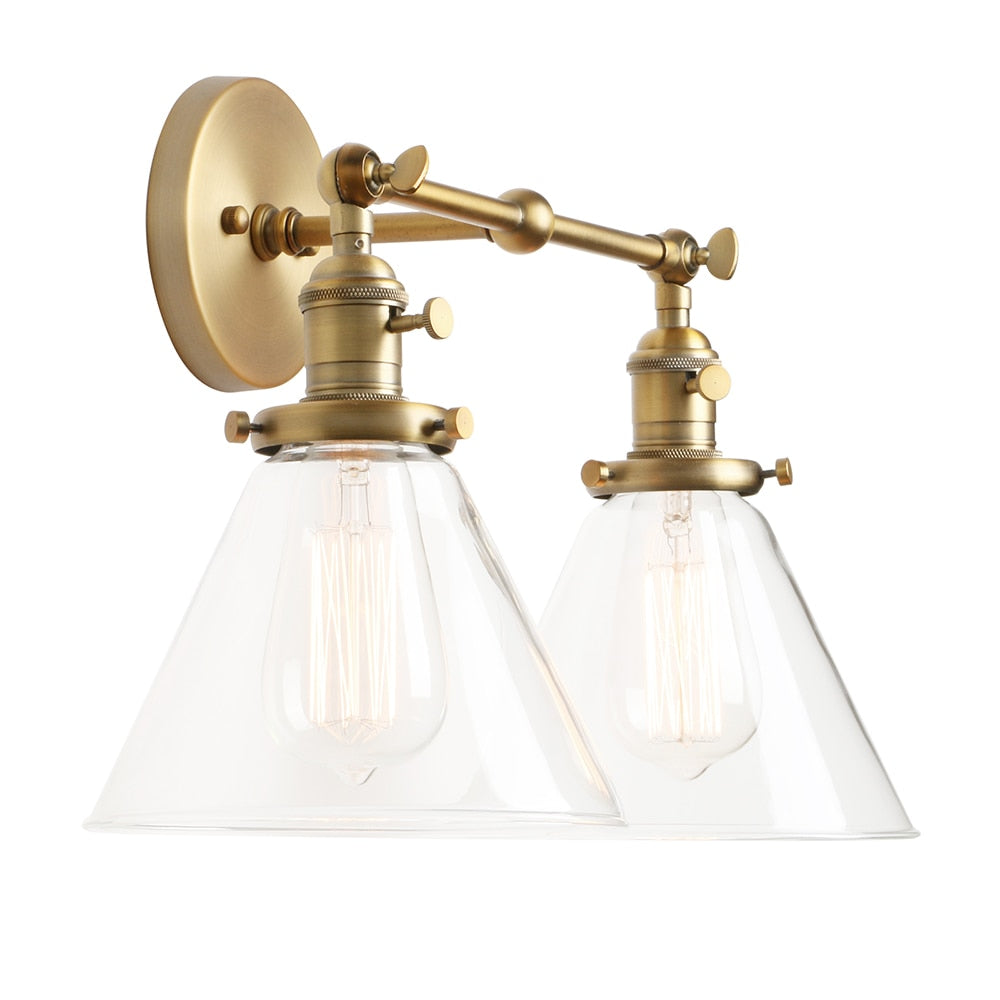 Zwei-Birnen Franklin Vintage-Wandlampe