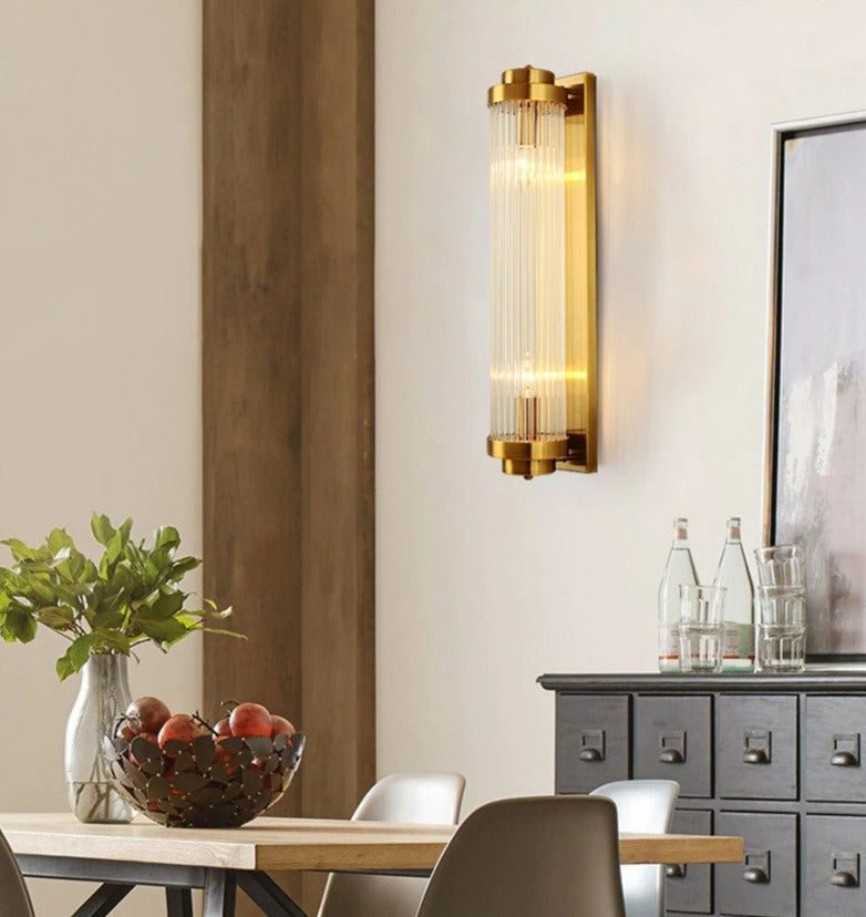 Moderne Glas-Säulen-Wandleuchte