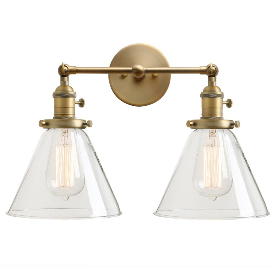 Zwei-Birnen Franklin Vintage-Wandlampe