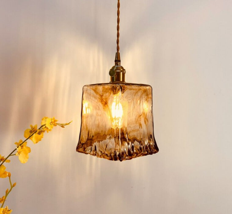 Vintage Handgeblasene Glas-Pendelleuchten