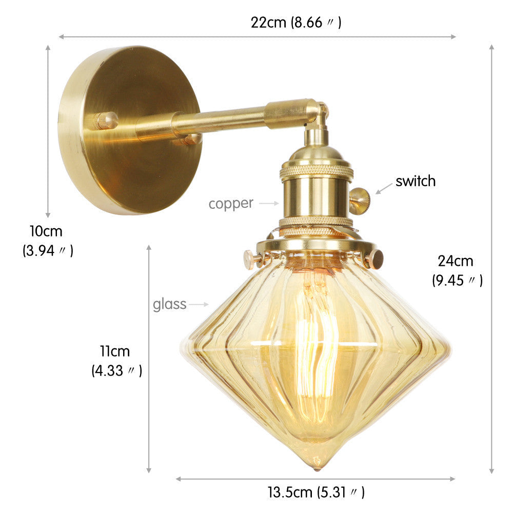 Retro Kupfer-Wandlampen