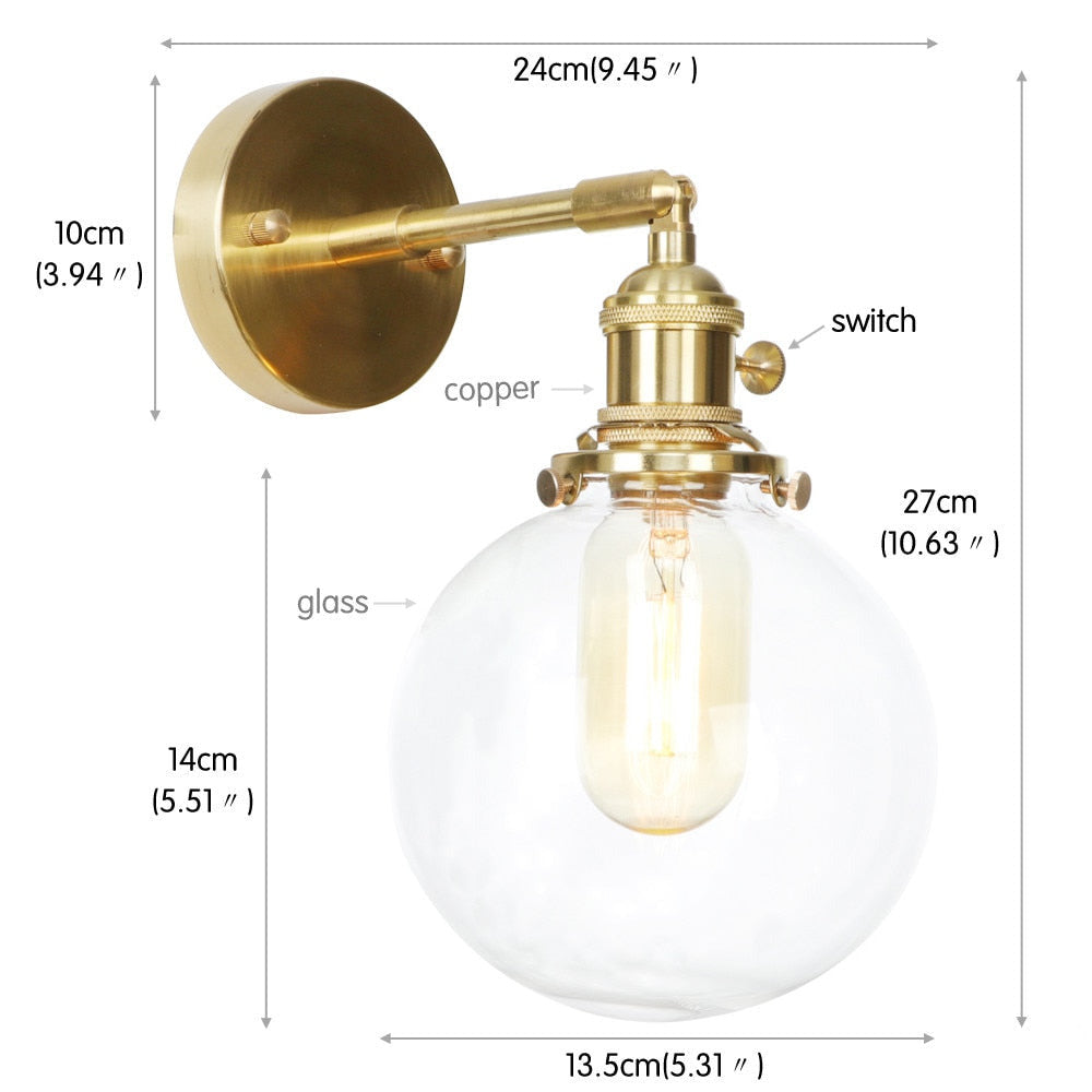 Retro Kupfer-Wandlampen
