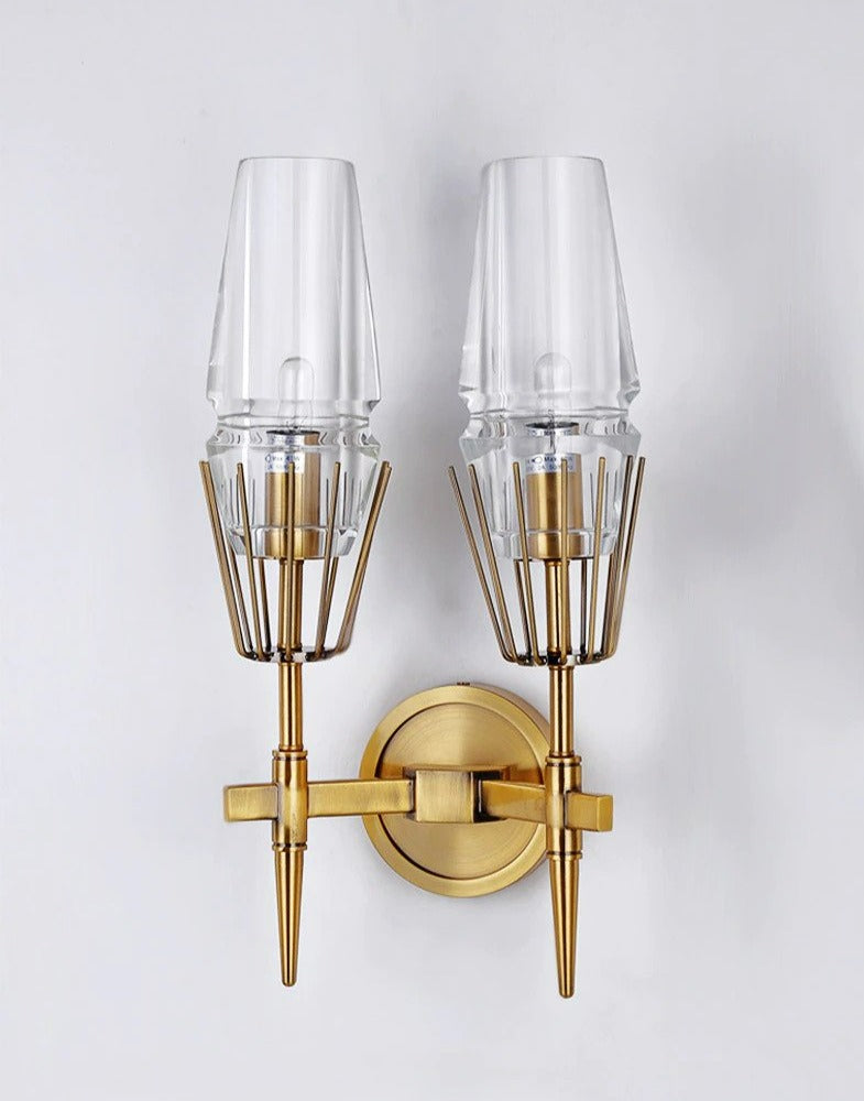 Nordische Messing-Wandlampen mit Einzel- und Doppelbirne