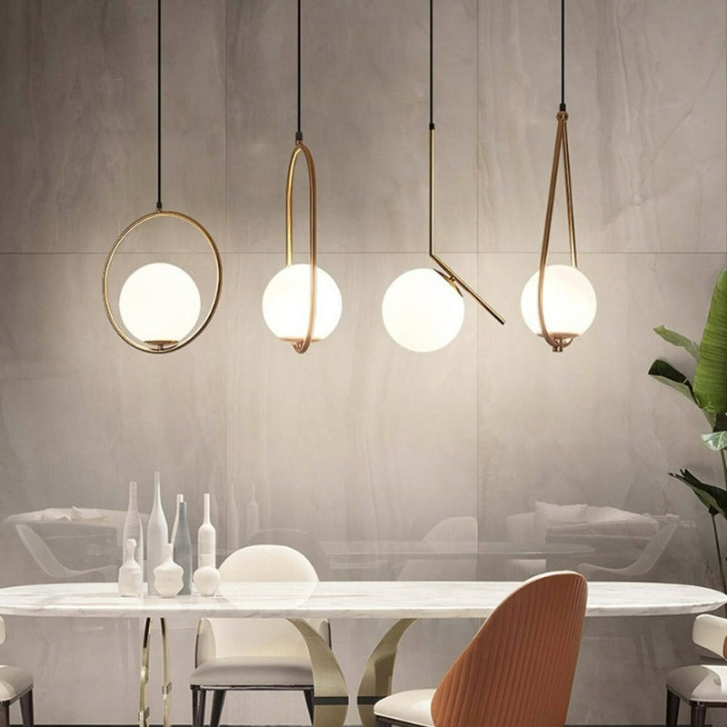 Moderne Frosted Glass Globe Pendelleuchten