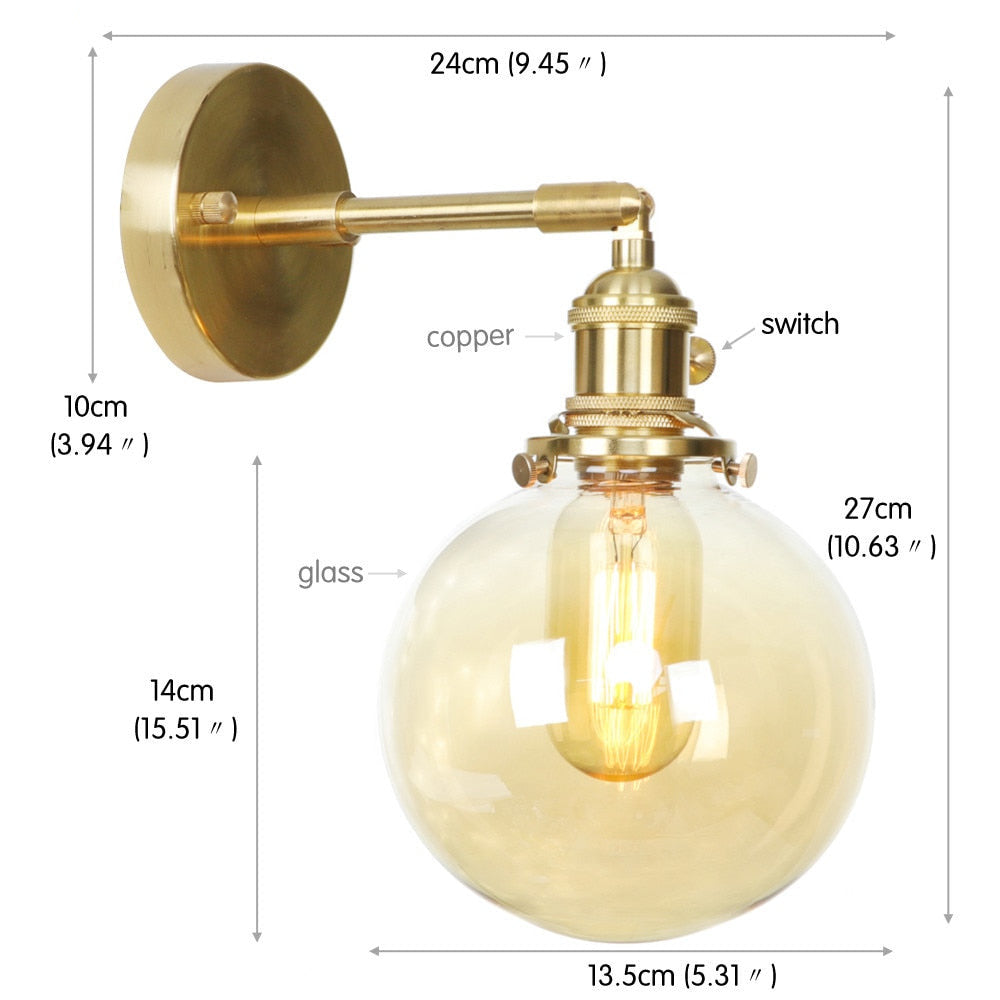 Retro Kupfer-Wandlampen