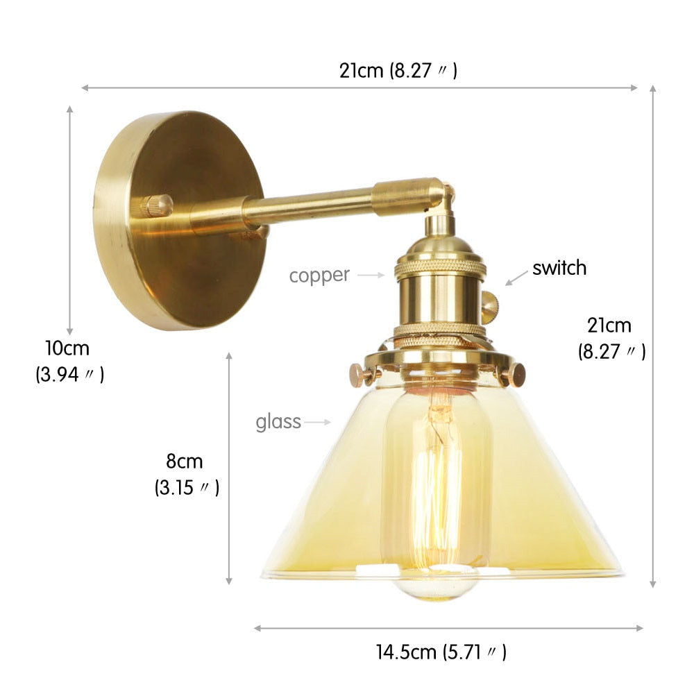 Retro Kupfer-Wandlampen