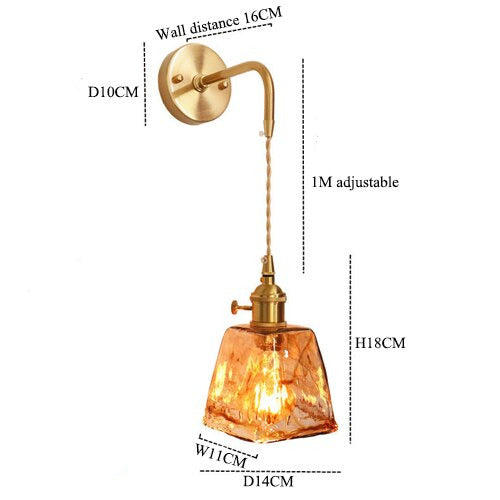 Vintage Handgeblasene Glas-Wandlampen