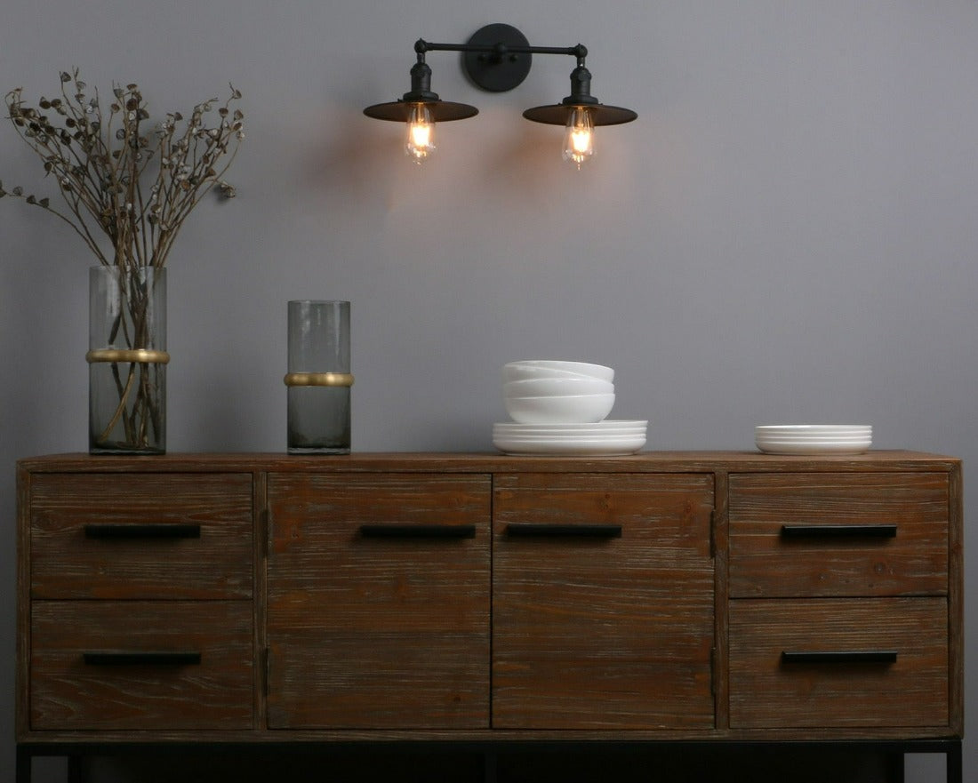 Zwei-Birnen Jaime Vintage-Wandlampe