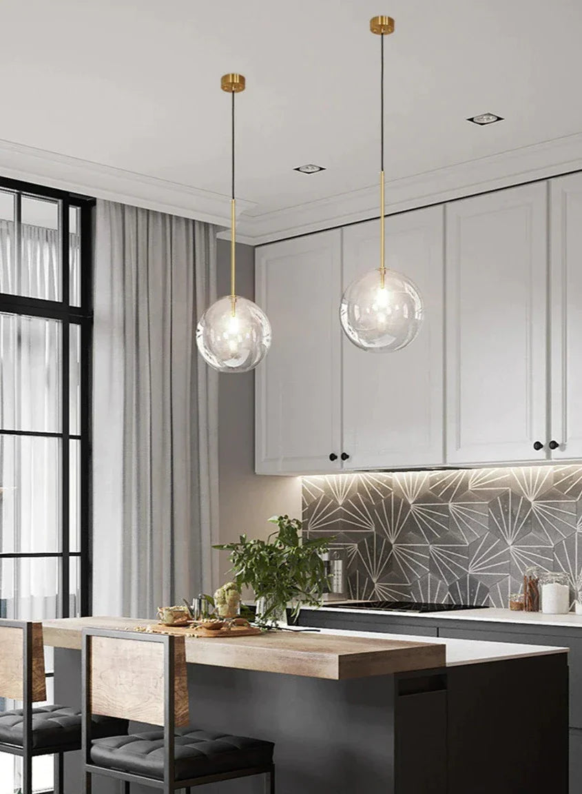 Minimalistische Moderne Glas-Globus-Pendelleuchten