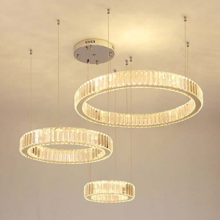 Justine - Moderne Glas-Kristall-Ring-Kronleuchter