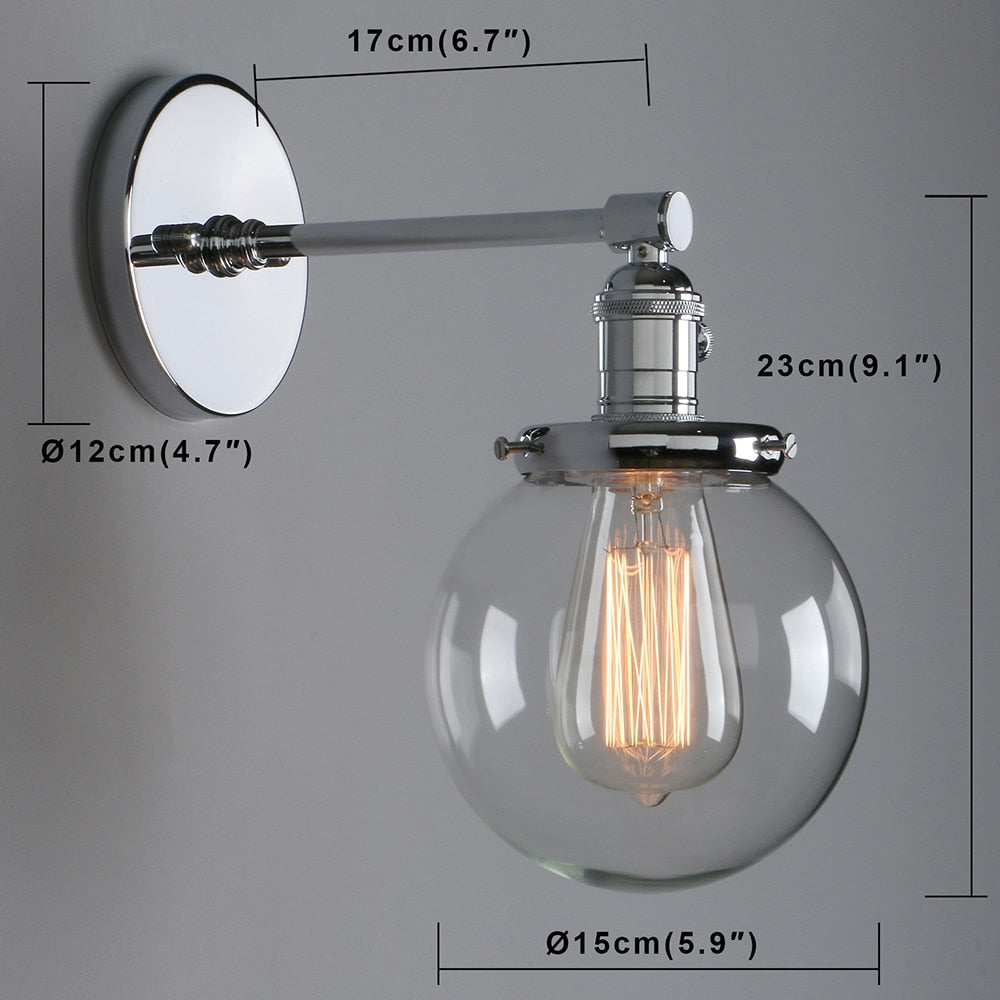 Deacon - Glas-Globus Wandleuchte