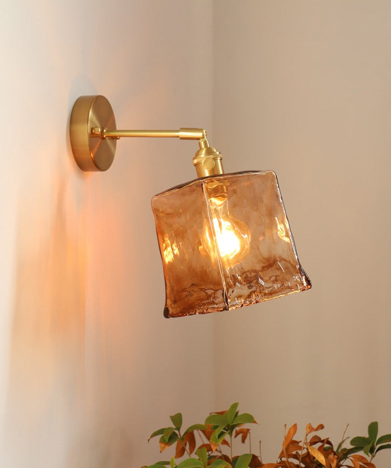 Vintage Handgeblasene Glas-Wandlampen