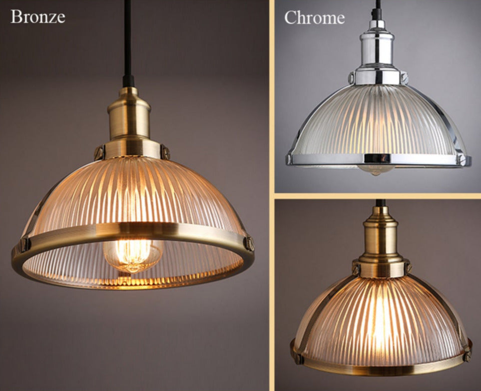 Thatcher - Retro Textured Glass Pendelleuchten