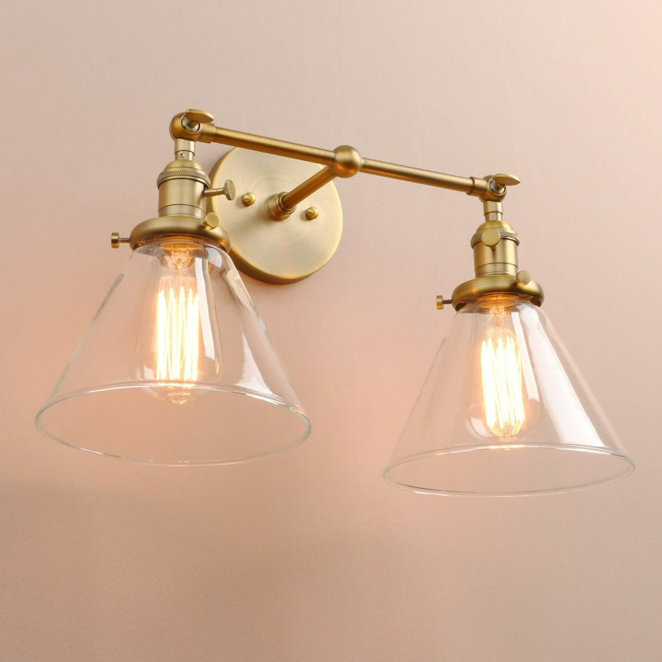 Zwei-Birnen Franklin Vintage-Wandlampe