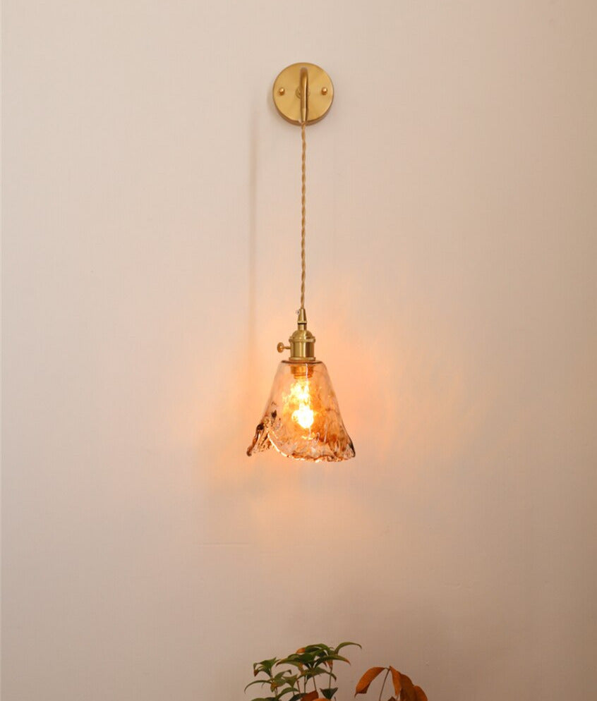 Vintage Handgeblasene Glas-Wandlampen