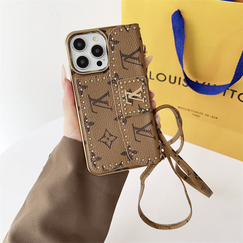 Monogram LV Leather iPhone Case