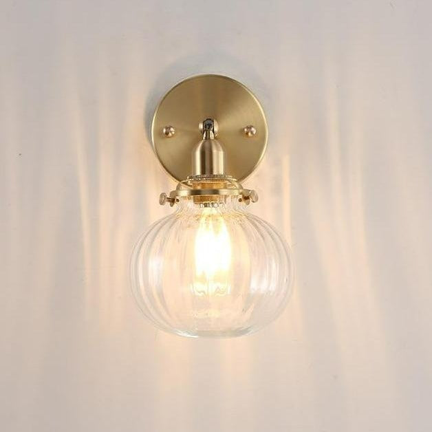Rustikale japanische Glas-Wandlampe