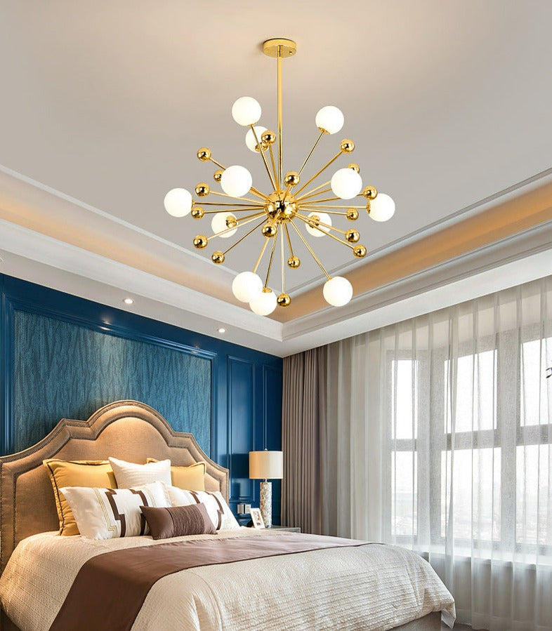 Cora - Mattglas-Mehrfach-Glühbirnen-Art-Deco-Kronleuchter