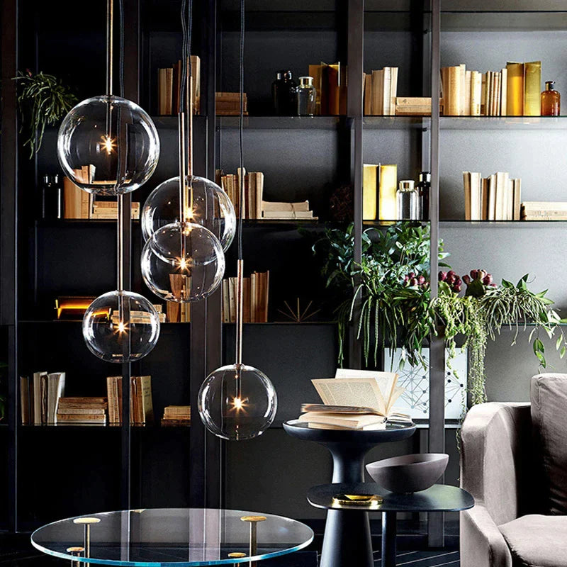 Minimalistische Moderne Glas-Globus-Pendelleuchten