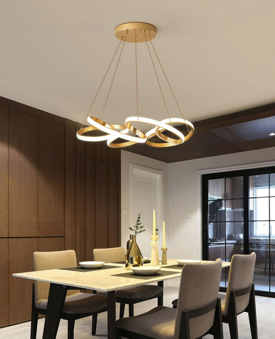 Moderne LED-Ribbon-Kronleuchter