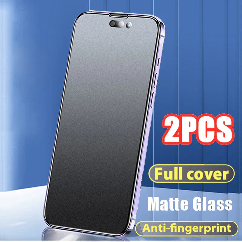 2Pcs Matte 9H Tempered Glass