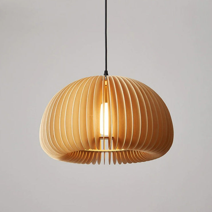 Handgefertigte Japanische Holz Pendelleuchte