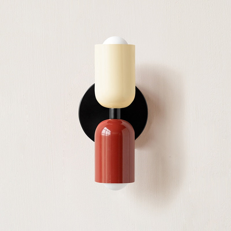 Bunte Minimalistische Zwei-Birnen-Wandlampe