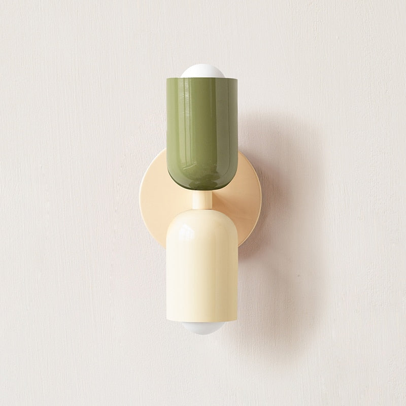 Bunte Minimalistische Zwei-Birnen-Wandlampe