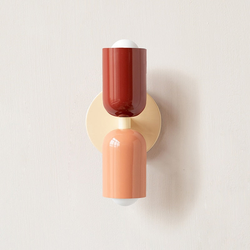 Bunte Minimalistische Zwei-Birnen-Wandlampe