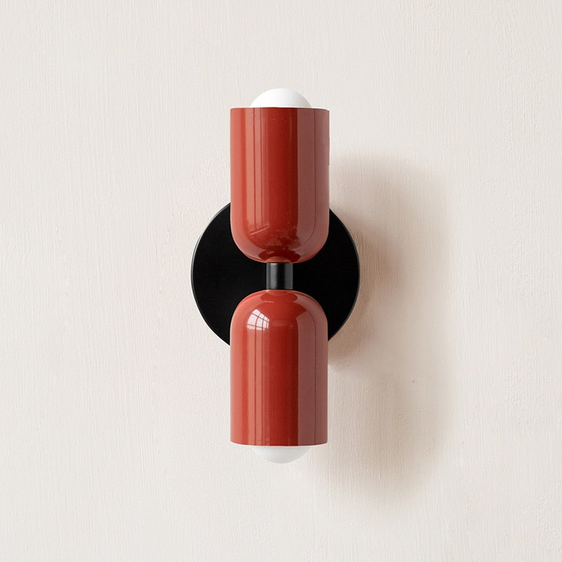 Bunte Minimalistische Zwei-Birnen-Wandlampe