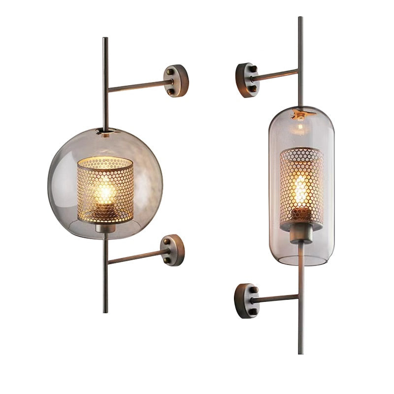 Adriel - Moderne Honigwaben-Messing & Glas Wandleuchte